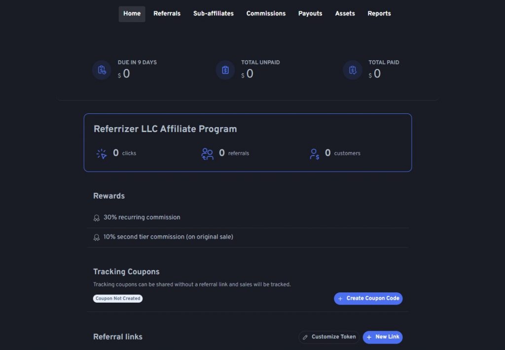 Referrizer Affiliate Program